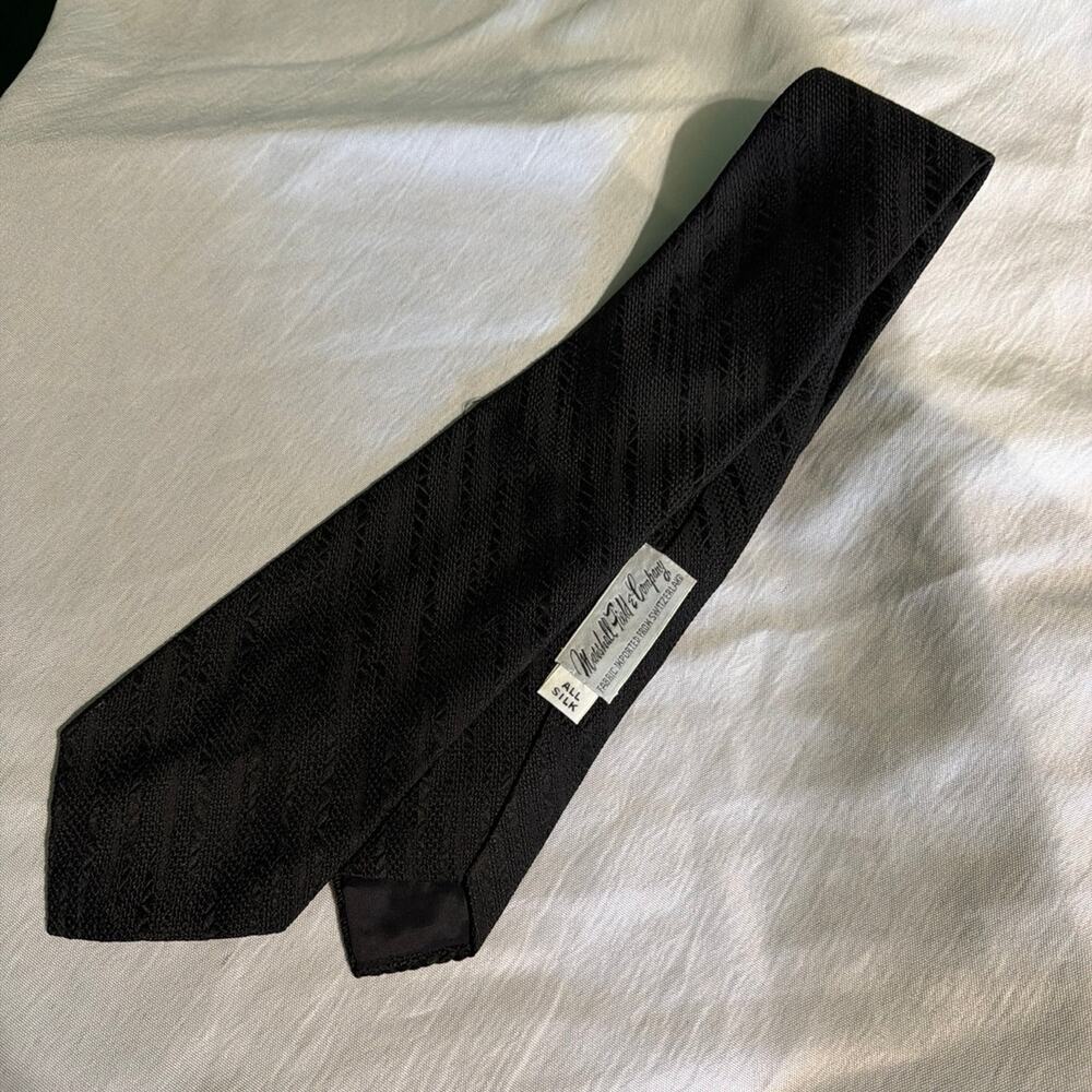 Marshall Field's Company Black Silk Tie